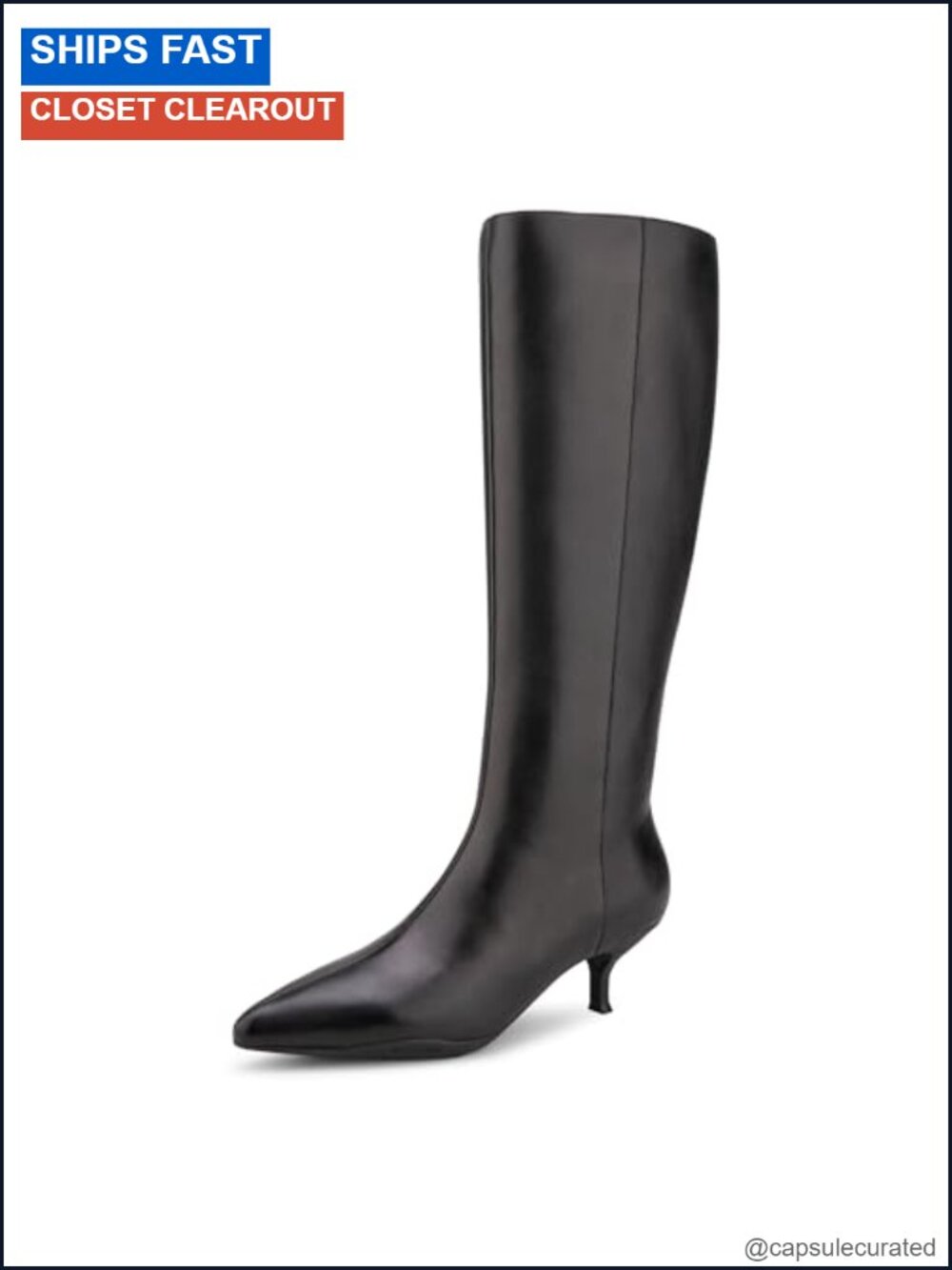 Womens Leather Knee-High Equestrian Boots Kitten Heel OrthoLite
